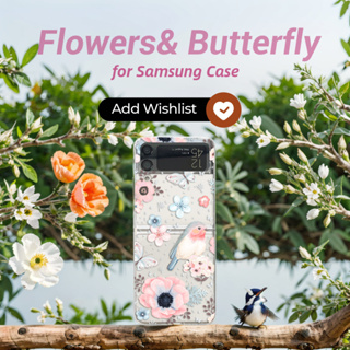 เคสโทรศัพท์มือถือแบบแข็ง ใส ลายการ์ตูนดอกไม้น่ารัก สําหรับ Samsung Galaxy Z Flip 3 Flip4 Z Flip3 Flip4
