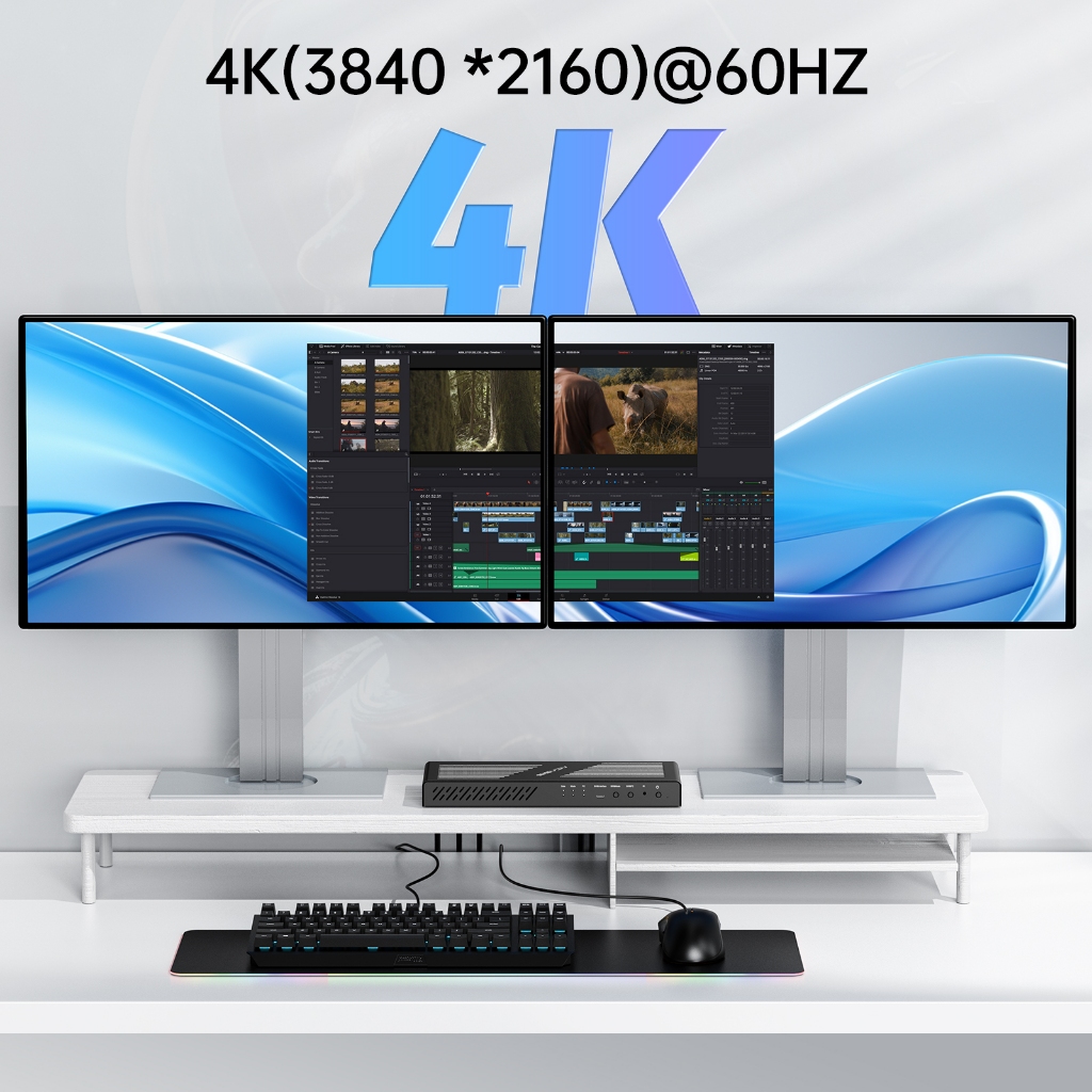 Acasis สวิตช์ USB HDMI KVM เข้า 2 ออก 4 4K@60Hz สวิตช์ KVM 1 มอนิเตอร์ ...