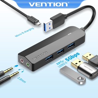ภาพหน้าปกสินค้า[ส่งไวจากไทย] Vention มิกซ์การ์ดเสียงพร้อมพาวเวอร์ซัพพลาย 3 พอร์ต USB 3.0  ความเร็วสูง 5 Gbps หลายช่องเสียบ Usb สําหรับแล็ปท็อป พีซี คอมพิวเตอร์ ที่เกี่ยวข้อง