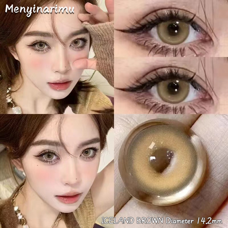 sparklegirl-คอนแทคเลนส์-iceland-brown-gray-14-2mm-ตาเกาหลี-คอนแทคเลนส์-รายปี-ขายดี