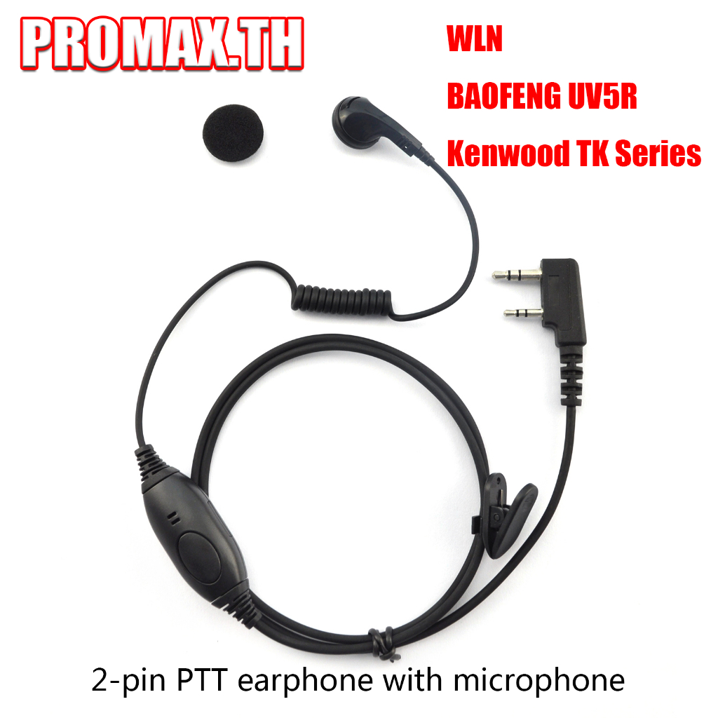 10 Auricolari Kenwood Con PTT Per Ricetrasmittenti Baofeng UV5R 888 666 2 Pin