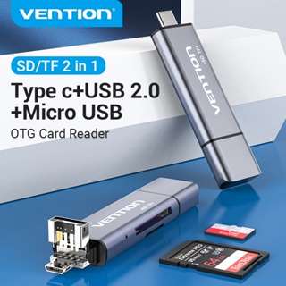 Vention USB เครื่องอ่านการ์ด OTG Type C Micro USB 256GB TF SD Micro SD CCJ/CCH