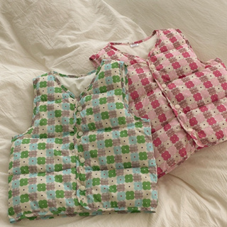 เสื้อกั๊กเด็ก ผ้าฝ้ายพิมพ์ลายใหม่ เสื้อกั๊กหนาสำหรับฤดูใบไม้ร่วงและฤดูหนาว SJ4546
