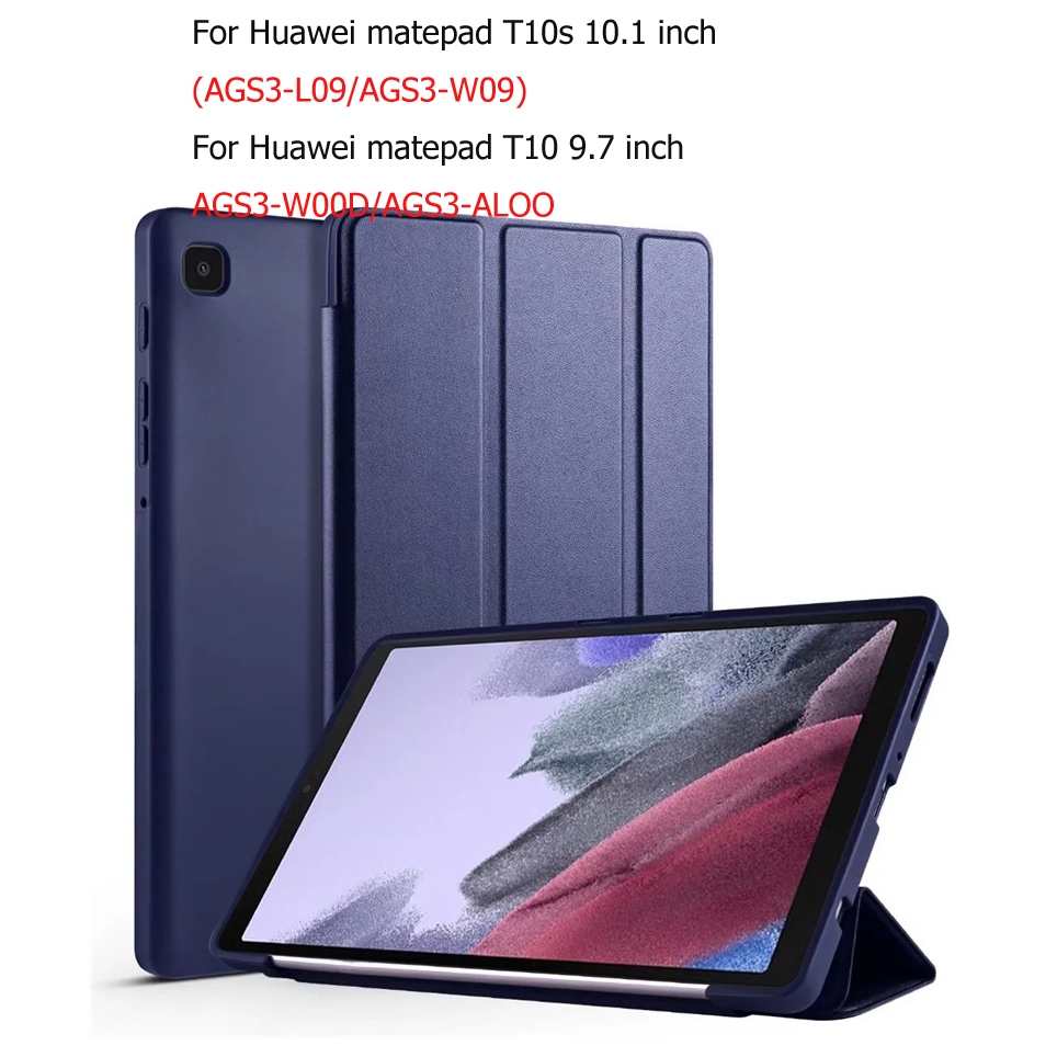 Succtopy Custodia per Huawei MatePad T10S/T10 2020, PU Cover Tablet T10 9.7 AGR-L09 AGR-W09 Protettiva Slim Smart Protettiva Case Huawei T10S 10.1 AGS3-L09 AGS3-W09,Nero