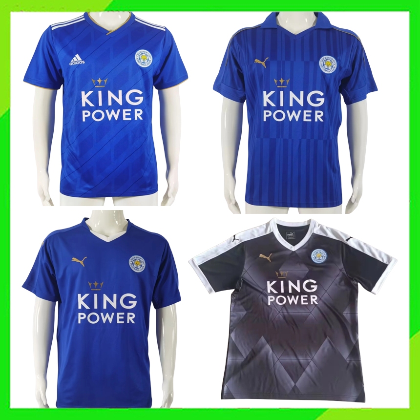 เสื้อกีฬาแขนสั้น ลาย Leicester City 1516 Leicester City สีดํา คุณภาพดี