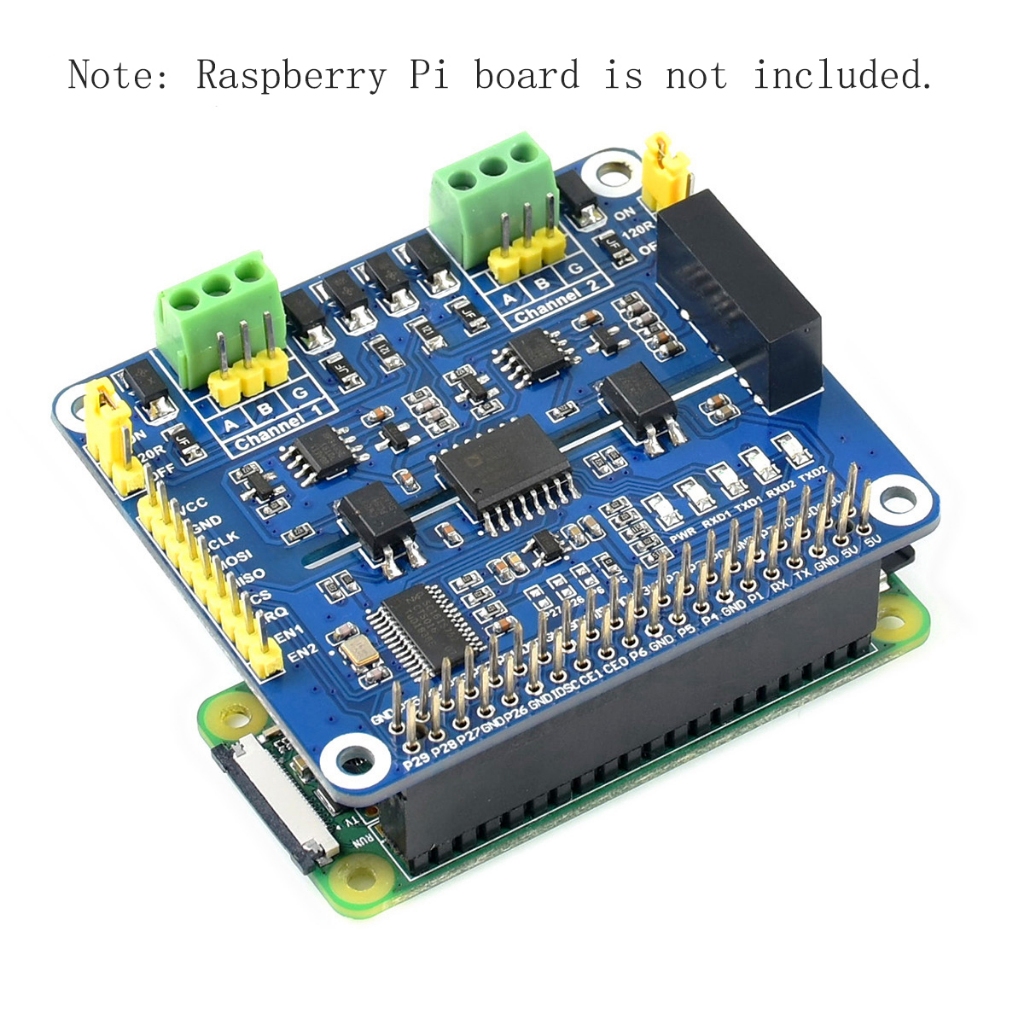2 channel rs485 module expansion board breakout shield hat for rpi