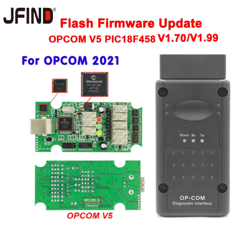 ⭐⭐⭐Opcom V5 เครื่องสแกนเนอร์วินิจฉัยรถยนต์ OP-COM PIC18F458 CAN BUS OBD ...