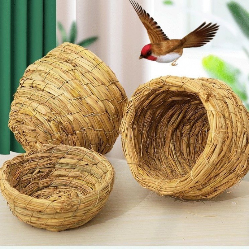 PP Bird Grass Hut บ้านนกทอมือแสนสบายสำหรับ Parakeets Budgerigars ...