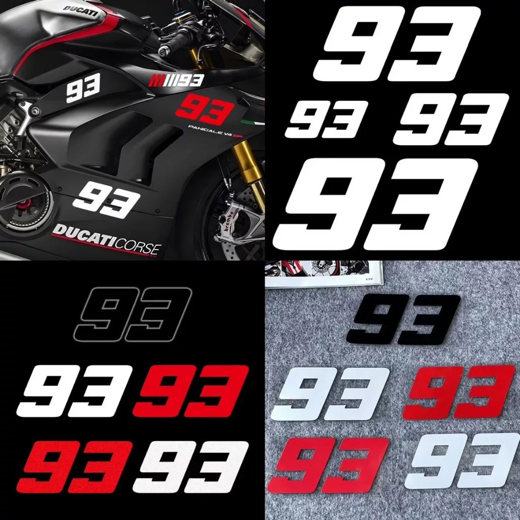 สติกเกอร์ไวนิล สะท้อนแสง ตัวเลข 93 Honda PCX 160