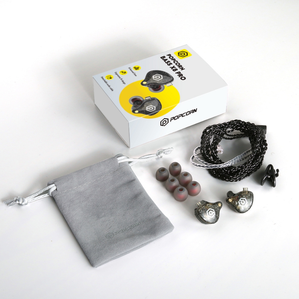 Popcorn Bass X8 PRO หูฟังอินเอียร์ ไดนามิก เบส Hi-Fi Type-C ปลั๊ก 3.5 ...
