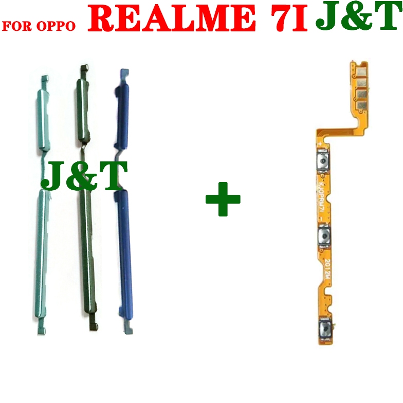ปุ่มปรับระดับเสียงไฟ flex สําหรับ Realme 7i RMX2103 ปุ่มปิดด้านข้างสาย ...