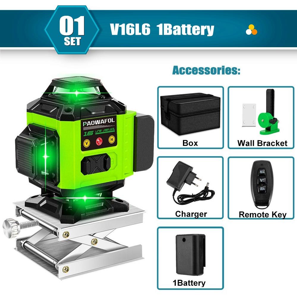 Paowafol เลเซอร์วัดระดับ แนวตั้ง แนวนอน 4D 360 องศา | Shopee Thailand