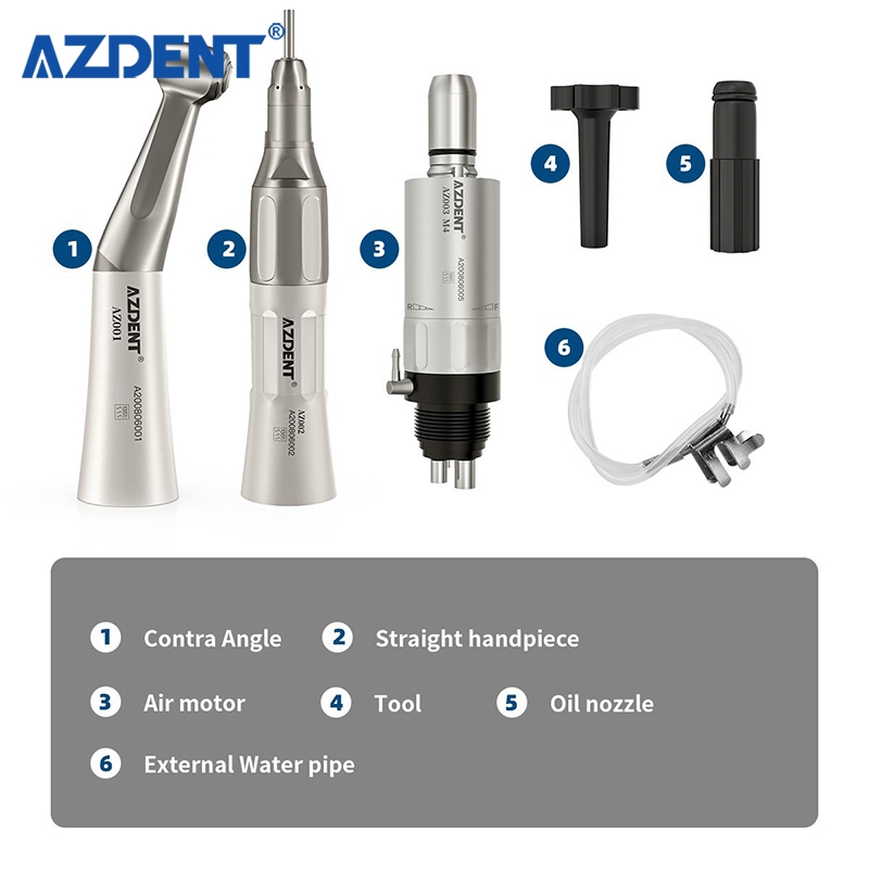 Dental Low Speed Handpiece Kit – Contra Angle & Straight Air Motor | 20,000 RPM