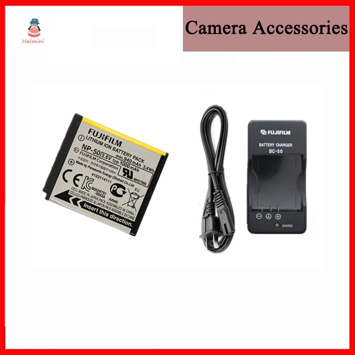 Andoer Caricabatteria NP-6L Con Spia LED 2 Batterie NP-6L 3.7V 700mAh