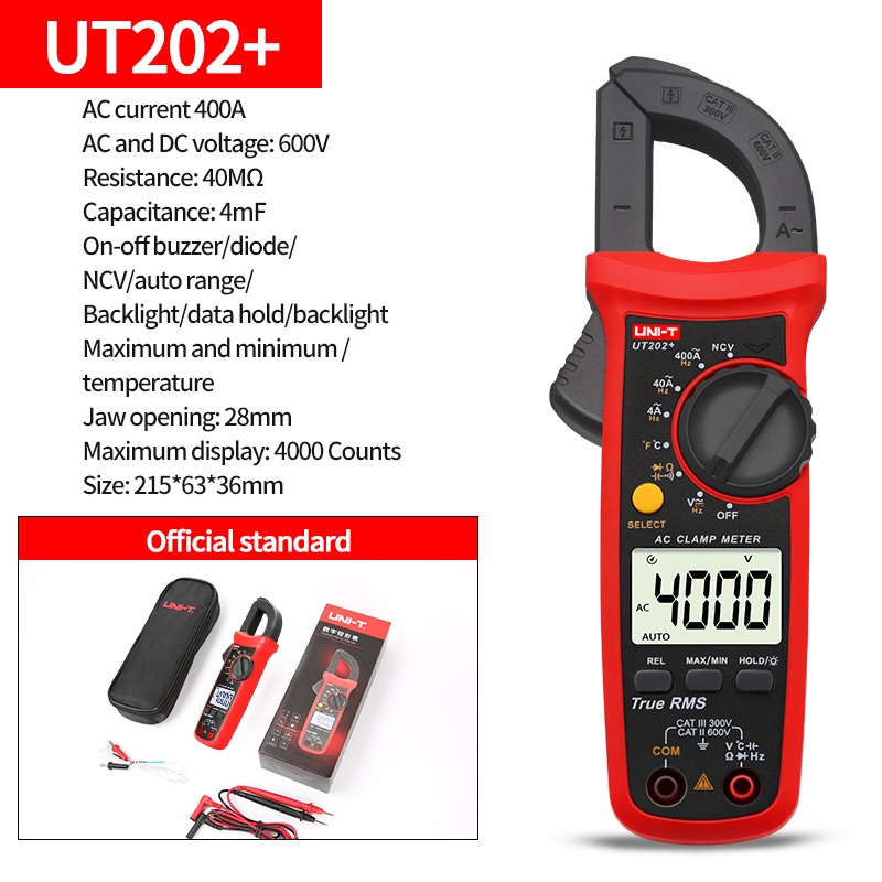 Uni-t แคลมป์มิเตอร์ดิจิทัล UT201 UT202 UT202A UT203 UT204 Plus | Shopee ...