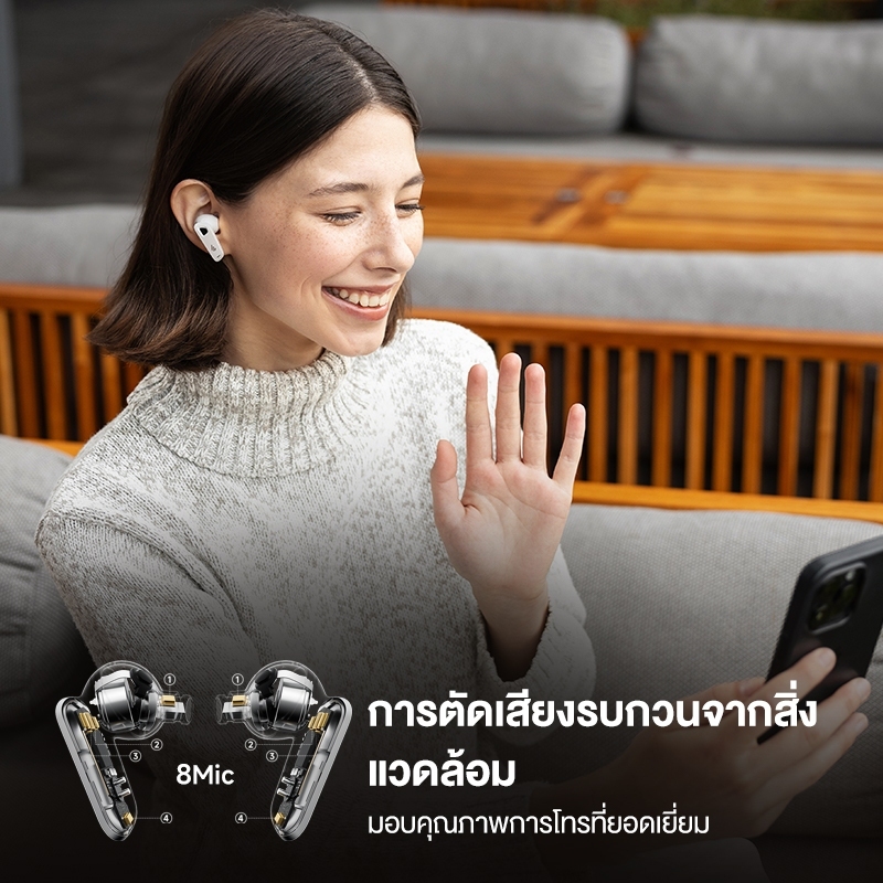 Edifier Neobuds Pro 2 TWS หูฟังอินเอียร์ตัดเสียงรบกวน 8-Mic Bluetooth 5.3 เสียงความละเอียดสูงไร้สาย ANC Wide-Band Multi-Channel