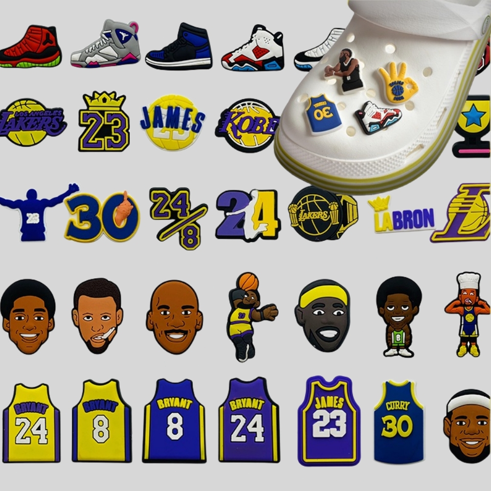 Jibbitz สําหรับ Crocs ใหม่ NBA Star James/Kobe Lakers Thompson Curry ...