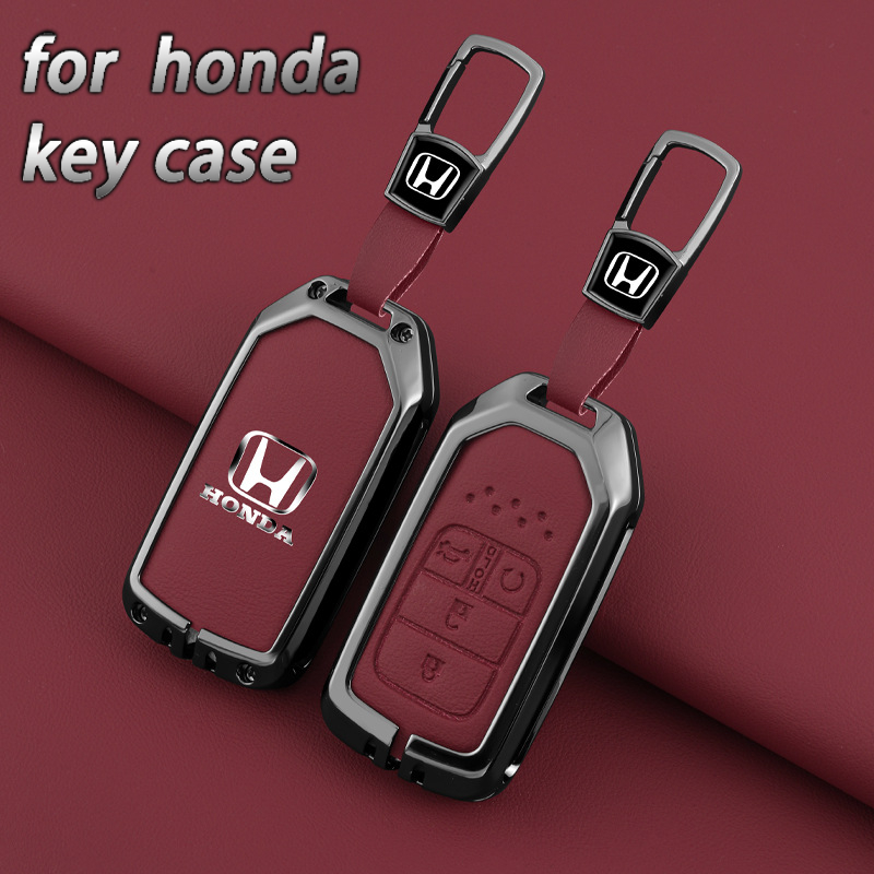ปลอกกุญแจรถยนต์ แบบหนัง โลหะ อุปกรณ์เสริม สําหรับ Honda City Civic BRV ...