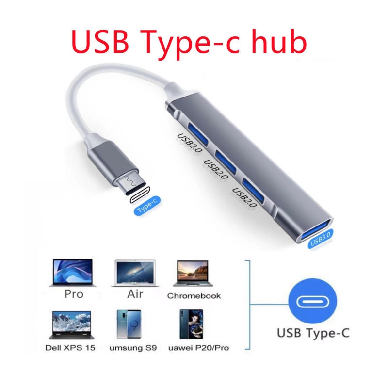 USB HUB 3.0 ความเร็วสูง 4 พอร์ตฮับ Type-C HUB Adapter สำหรับ PC ...