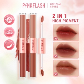 Pinkflash Ombrelips 2 In 1 ลิปสติก เนื้อแมตต์กํามะหยี่ 14 สี ติดทนนาน