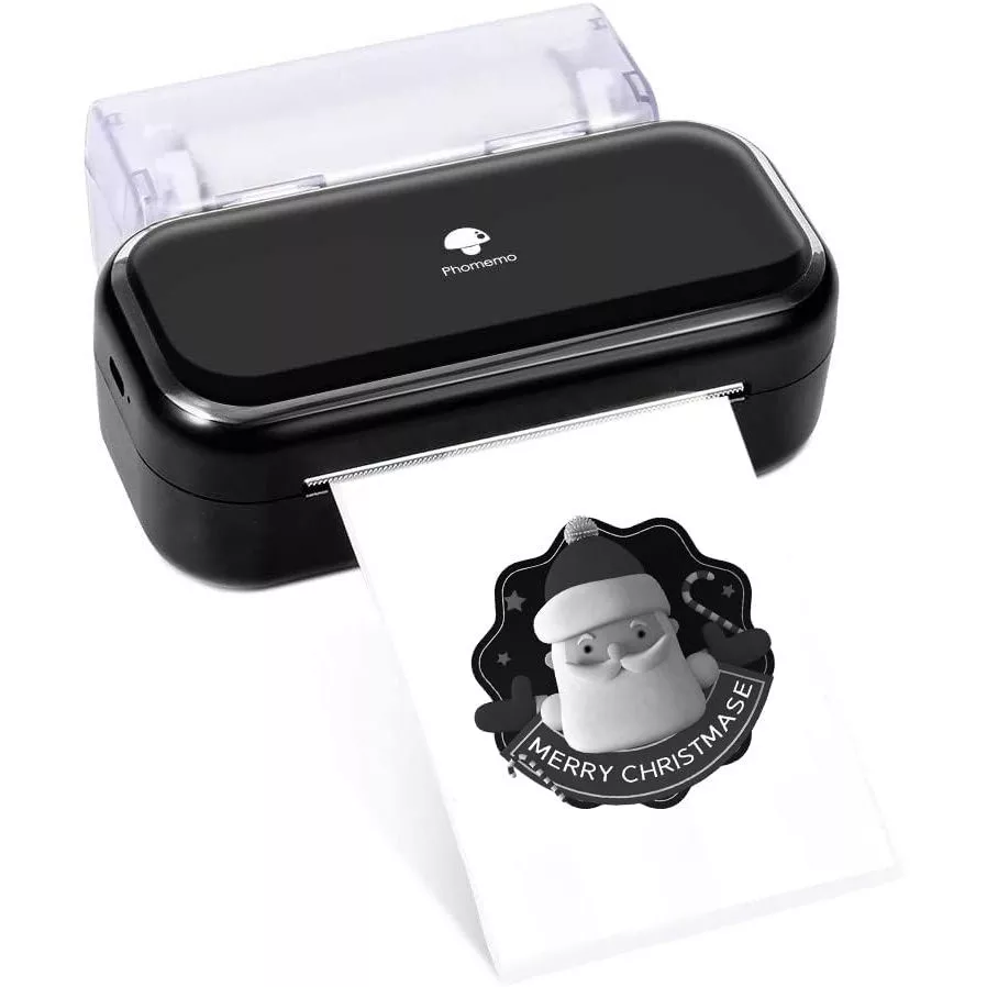 Phomemo M03 เครื่องปริ้นพกพา ระบบความร้อน พิมพ์สติ๊กเกอร์ ที่อยู่ และรูปภาพ ความละเอียด 203 DPI เชื่อมต่อ Bluetooth ใช้งานง่าย