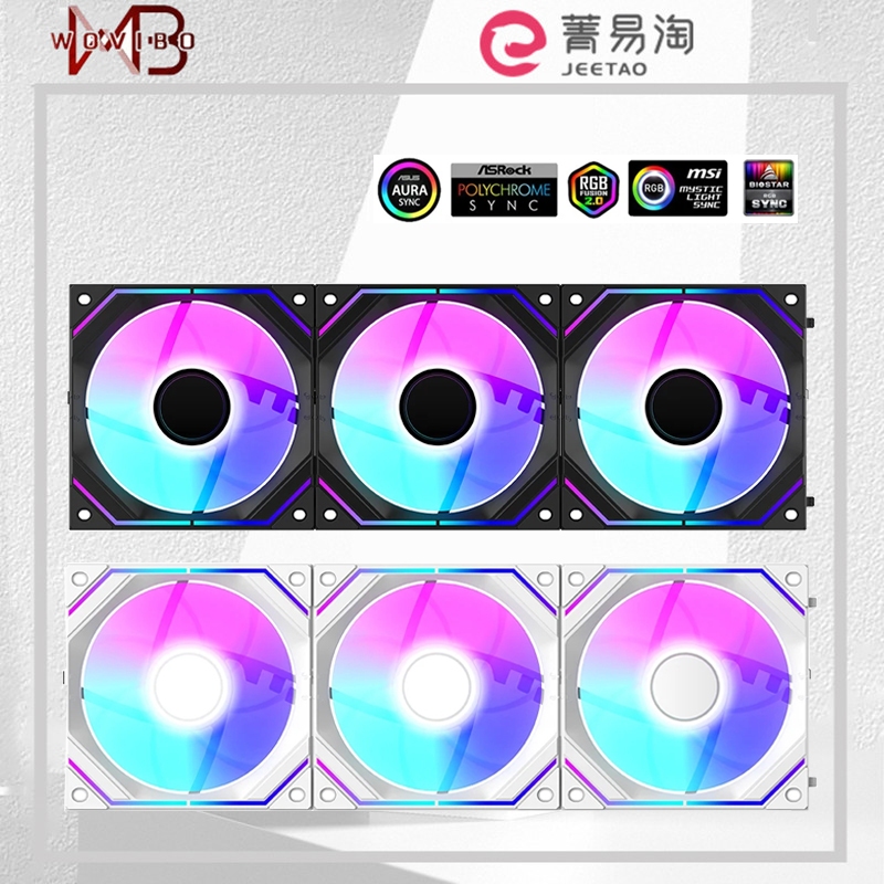 Wovibo พัดลมระบายความร้อนไร้สาย 120 มม. PWM 4PIN RGB 12 ซม. 5V ARGB ...