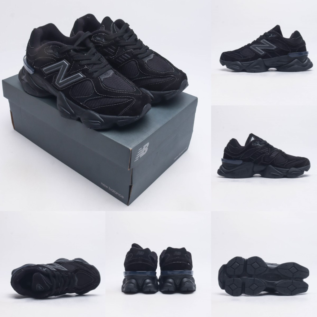 New Balance 9060 Triple Black รองเท้าวิ่ง สําหรับผู้ชาย ผู้หญิง