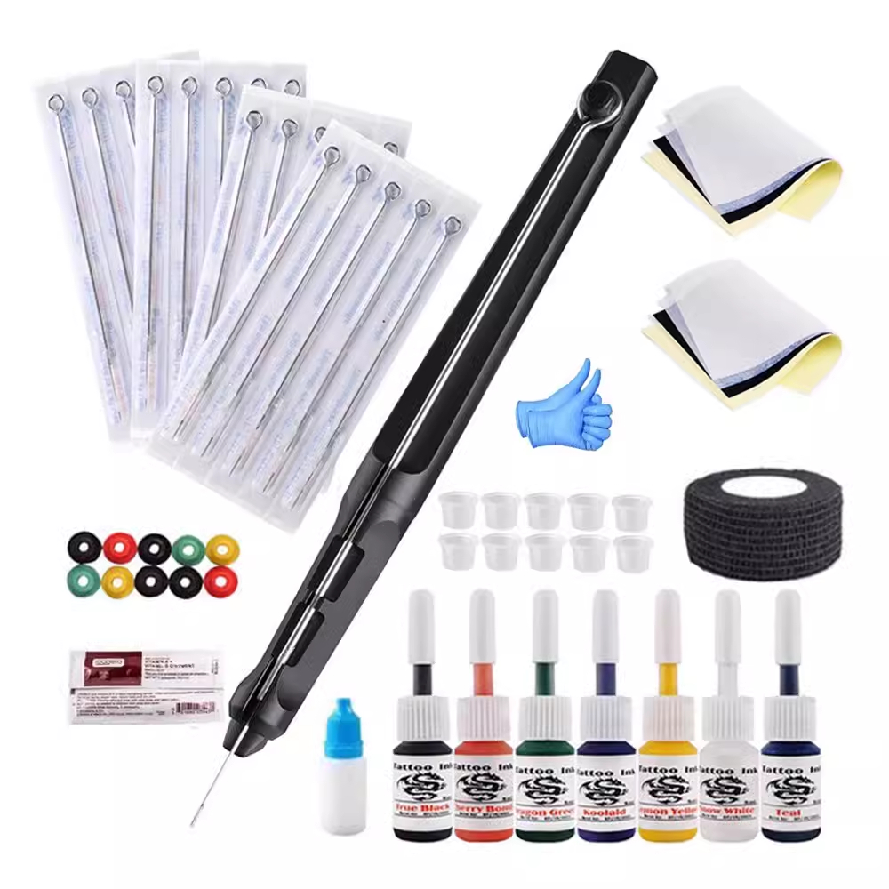 หมึกสัก pigments Hand Poke และ Stick เครื่องมือ Tattoo Kit Tattoo Hand ...