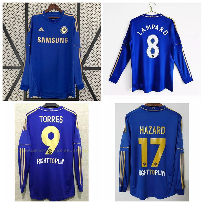 201213 Season Chelsea Retro Long Sleeve Home Jersey Football Lampard