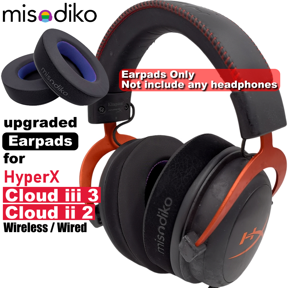 Misodiko แผ่นครอบหูฟังไร้สาย แบบเปลี่ยน สําหรับ HyperX Cloud III 3 II 2 ...