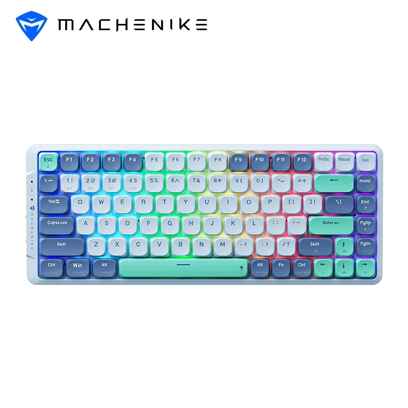 คีย์บอร์ดไร้สาย Machenike Air50 ขนาด 84 ปุ่ม โปรไฟล์ต่ำ เชื่อมต่อมีสาย/2.4G/บลูทูธ ไฟ RGB เปลี่ยนสวิตช์ได้