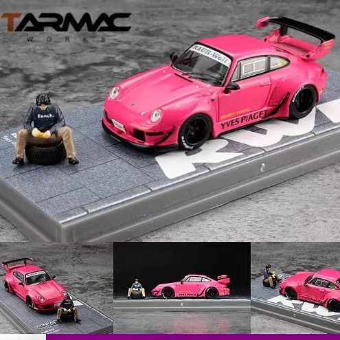 โมเดลรถยนต์ Tw Tarmac 1: 64 RWB 993 French Rose Red Tanabata Limited ...