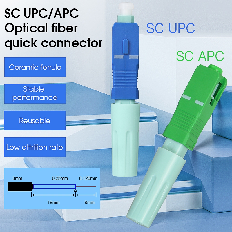Comptyco อุปกรณ์เชื่อมต่อสายไฟเบอร์ออปติคอล FTTH SC UPC SC APC 50 ชิ้น ...