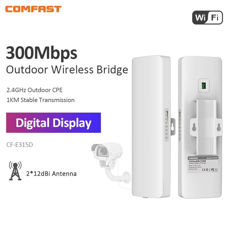 COMFAST 300Mbps WiFi Bridge CPE Wreless ชี้ต่อจุดดิจิตอล 1KM ส่งสัญญาณ ...