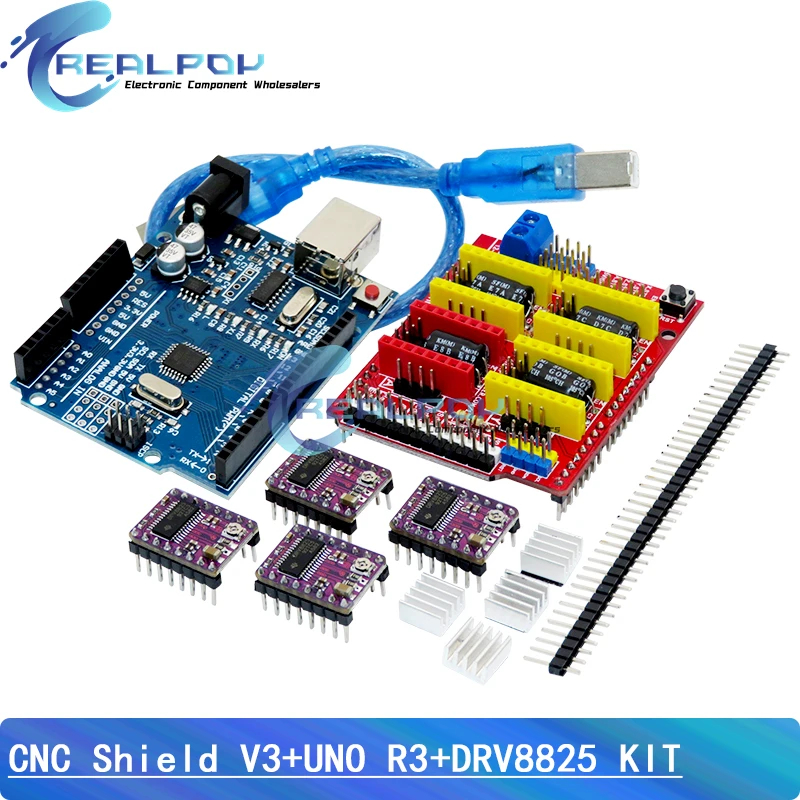 บอร์ดขยายเครื่องพิมพ์ 3D CNC Shield V3 และบอร์ดขยายไดรเวอร์ DRV8825 Or ...