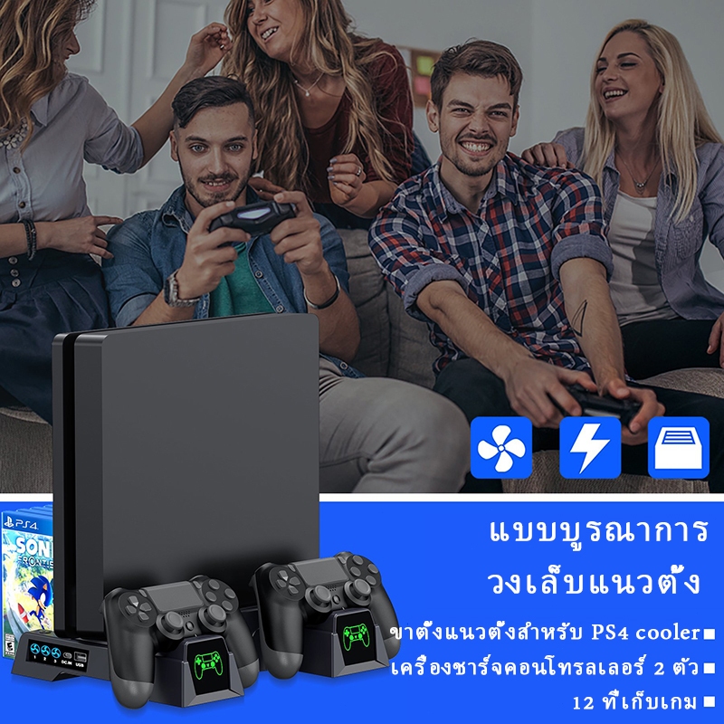 Ps4/ps4 Pro/PS4 Slim Console ขาตั้งระบายความร้อนแนวตั้ง LED Dual ...