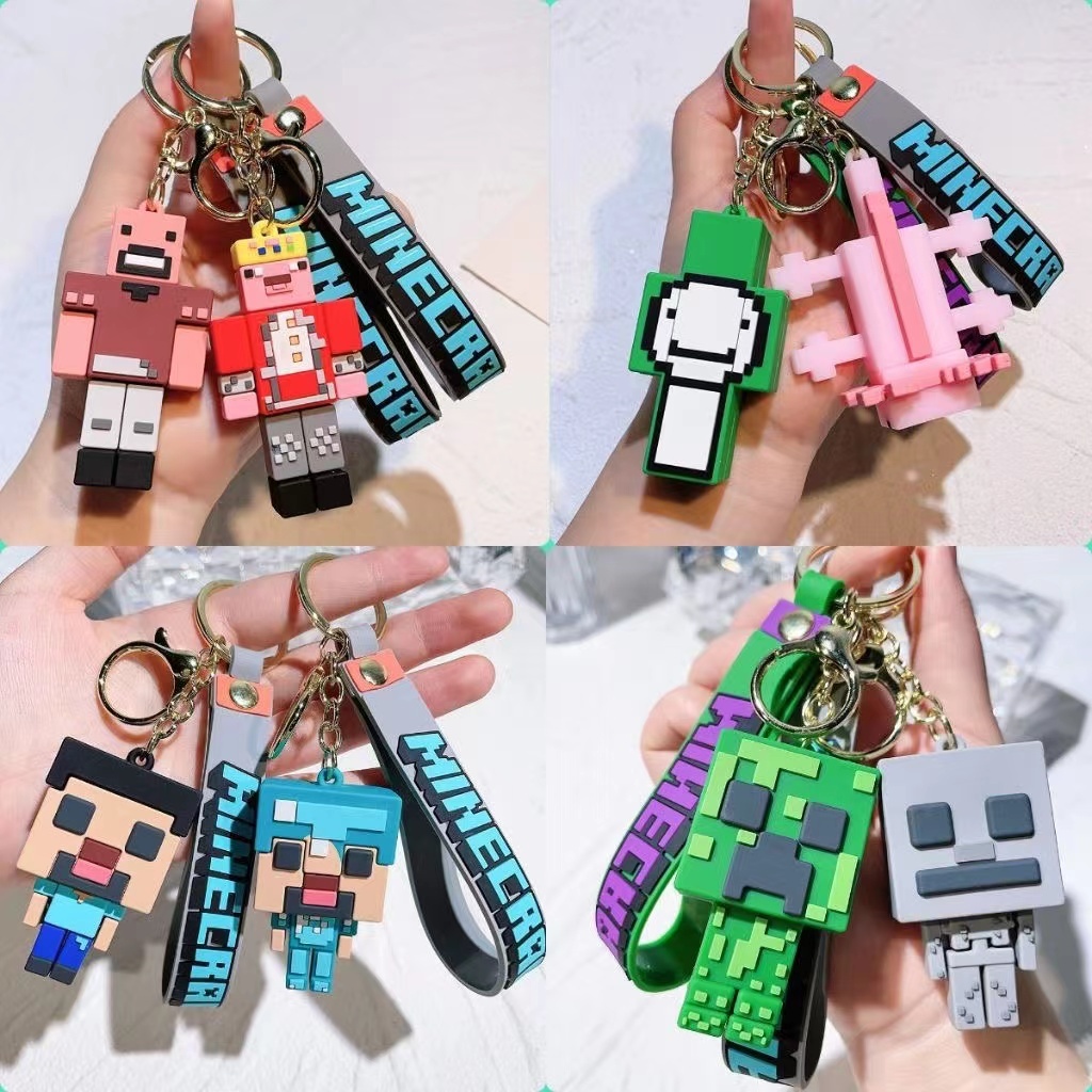 Minecraft 3 มิติ พวงกุญแจ จี้ตุ๊กตาฟิกเกอร์การ์ตูนอนิเมะ สําหรับแขวน ...