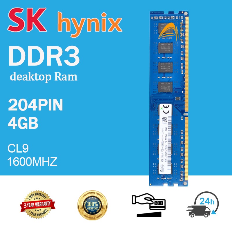 Barrette Mémoire RAM SK Hynix 4GB DDR3L 1600MHz PC3L-12800S - 204 Pins Pour Portable, Ouverte Jamais Utilisée
