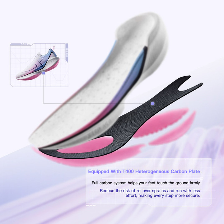 【xtep】360X  | รองเท้าวิ่งมาราธอนแบบพื้นคาร์บอนระดับเริ่มต้นสำหรับเด็กผู้หญิง สีเชอร์รี่บลอสซัม — รองเท้ากีฬา แบรนด์ Xtep ของแท้ 100% เช็คราคาจาก Shopee Lazada thumbnail 3