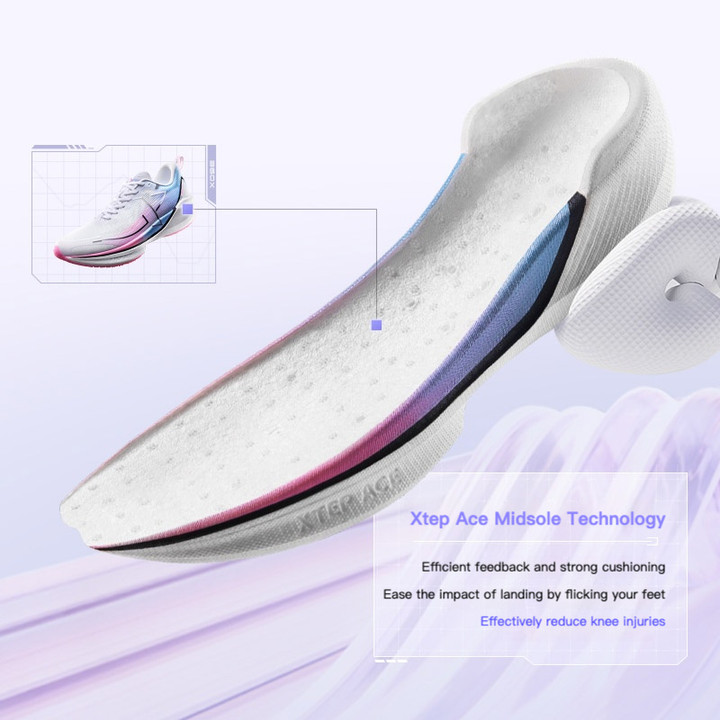 【xtep】360X  | รองเท้าวิ่งมาราธอนแบบพื้นคาร์บอนระดับเริ่มต้นสำหรับเด็กผู้หญิง สีเชอร์รี่บลอสซัม — รองเท้ากีฬา แบรนด์ Xtep ของแท้ 100% เช็คราคาจาก Shopee Lazada thumbnail 4