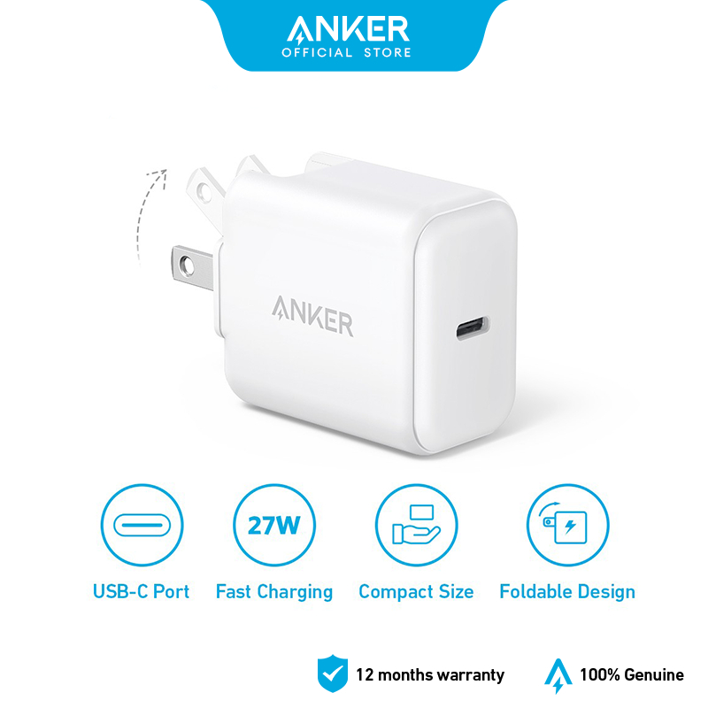 Anker PD 27W ที่ชาร์จติดผนัง USB C ชาร์จเร็ว -A2066 | Shopee Thailand