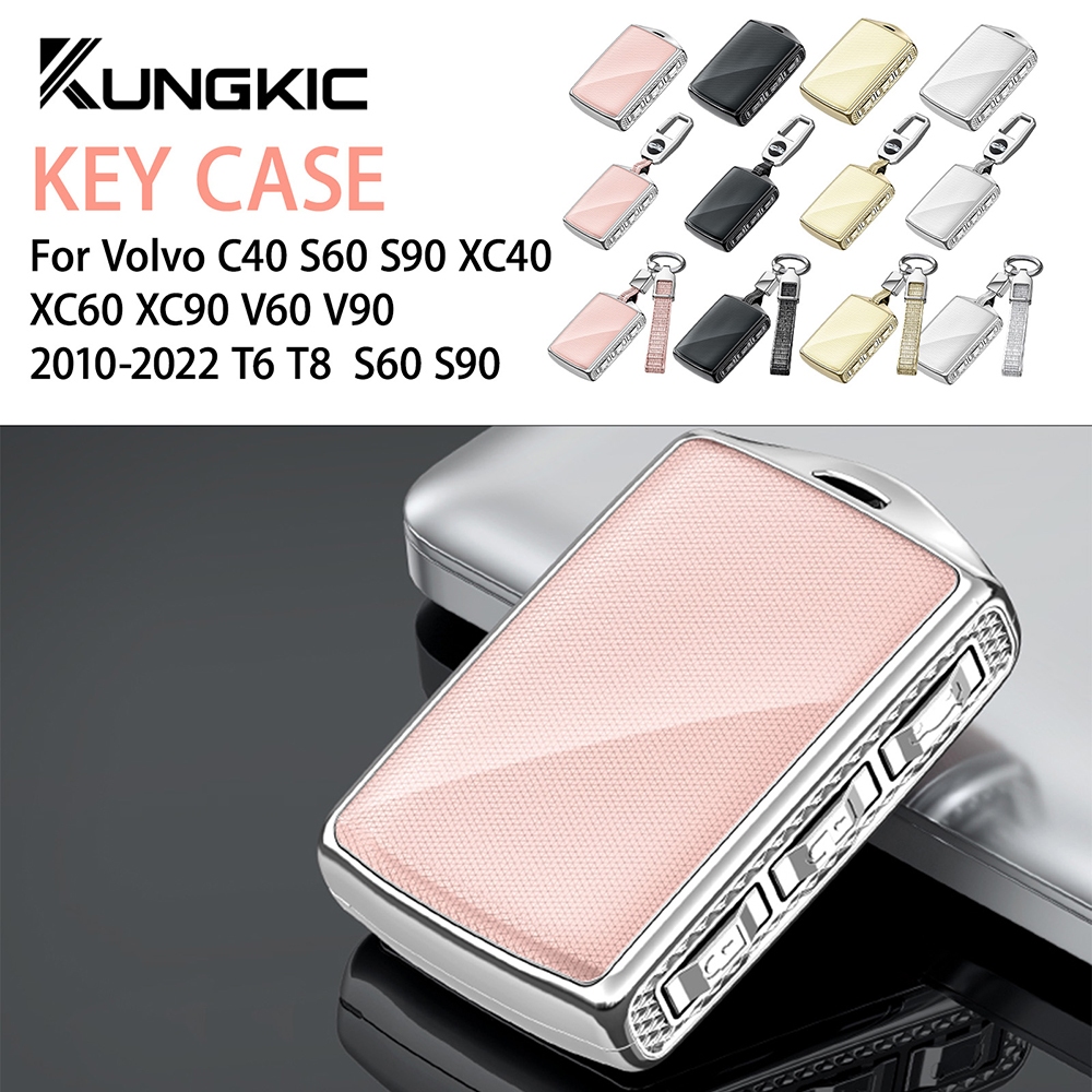 OTMIK Silicone Autosleutelhoes Voor Volvo S60 S90 XC40 XC60 XC90 V60 V90 (Roze) - Bescherm Je Sleutel Tegen Krassen