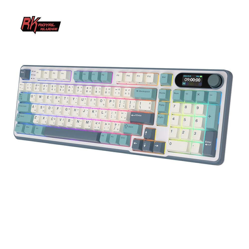 Rk Royal Kludge RK S98 คีย์บอร์ดไร้สาย บลูทูธ 2.4G 98 คีย์ มีสาย RGB 3 ...