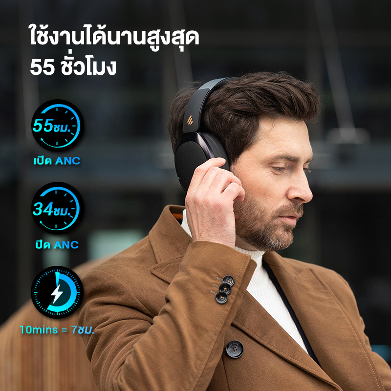 Edifier WH950NB หูฟังครอบหู ANC ไร้สาย ไมโครโฟน 6 ตัว ENC 4 ไมค์ Bluetooth 5.3 เวลาเล่นชาร์จเร็ว ตัวแปลงสัญญาณ LDAC 55 ชม.