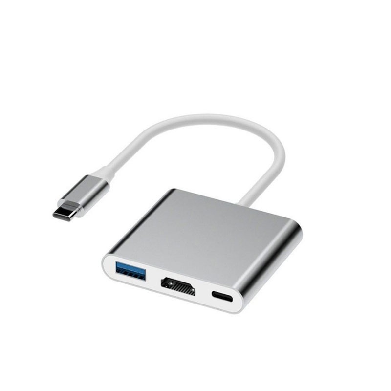 3in1 แปลง Type C to HDTV+USB3.0+PDอะแดปเตอร์ 4K HDMI Fast Charging ...