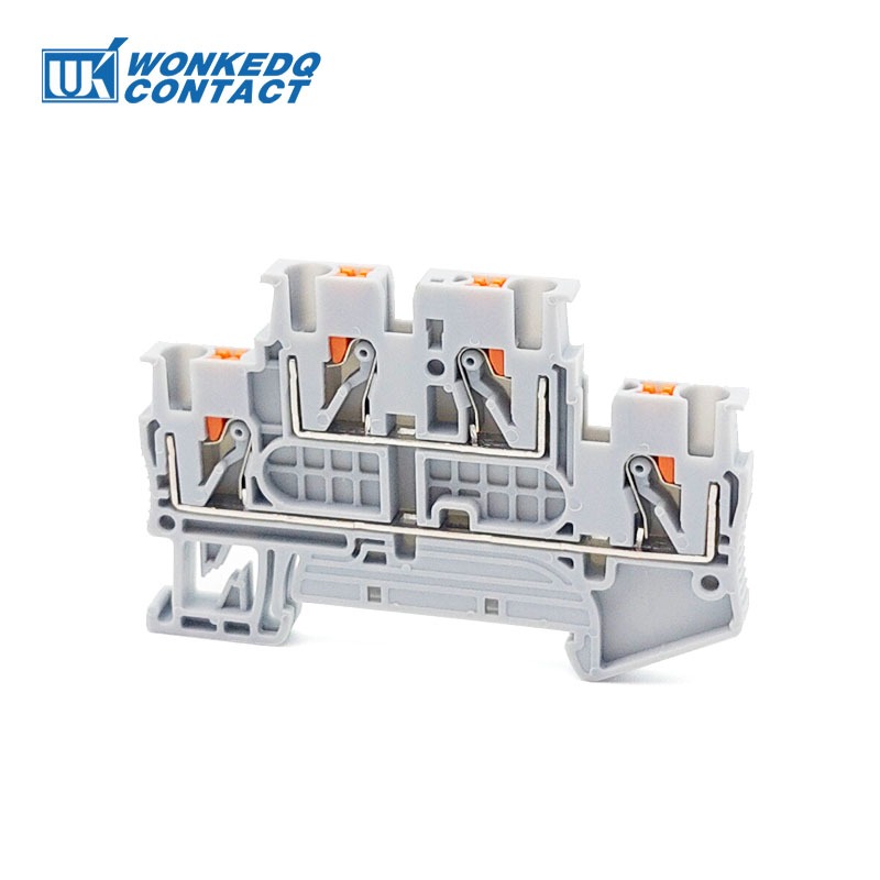 Pttb2.5 Double Level Terminal Block Din Rail Mount Push-in Insert ...