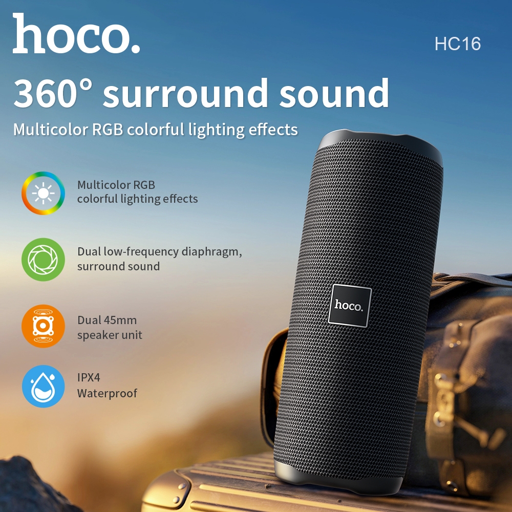 Hoco HC16 ลําโพงซับวูฟเฟอร์บลูทูธไร้สาย IPX4 เสียงสเตอริโอ 3D กันน้ํา ...