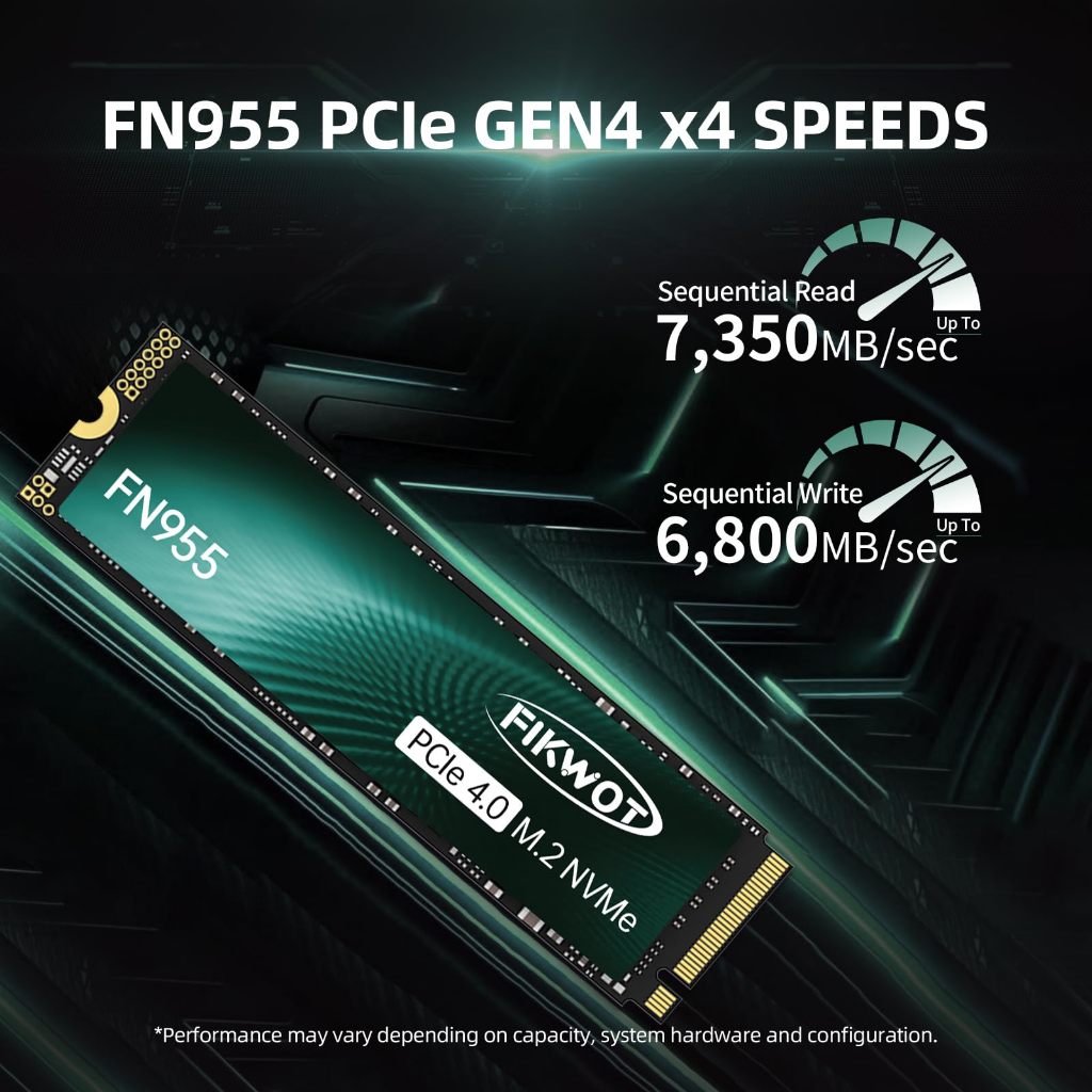 Fikwot FN955 M.2 2280 NVMe PCIe Gen4.0x4 SSD Read/Write 7350/6800MB/s ...