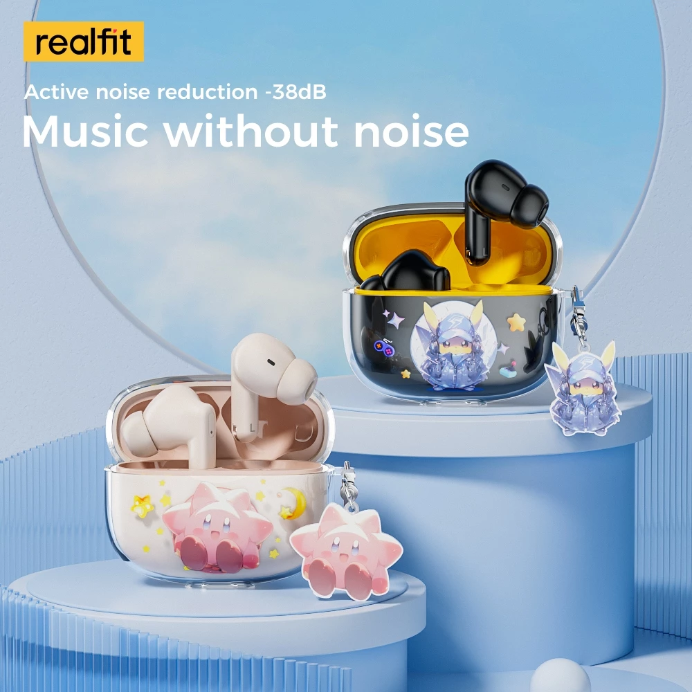 realfit F3 ANC Bluetooth 5.4 หูฟังบลูทูธ -38dB ตัดเสียงรบกวน พร้อมไมโครโฟน Bass หูฟัง คุณภาพเสียงดี
