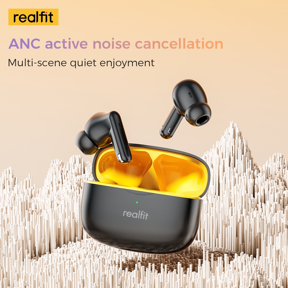 Realfit F3 หูฟังบลูทูธ -38dB ตัดเสียงรบกวน 360° Blutooth 5.4 เสียงเบสที่ดีเยี่ยม